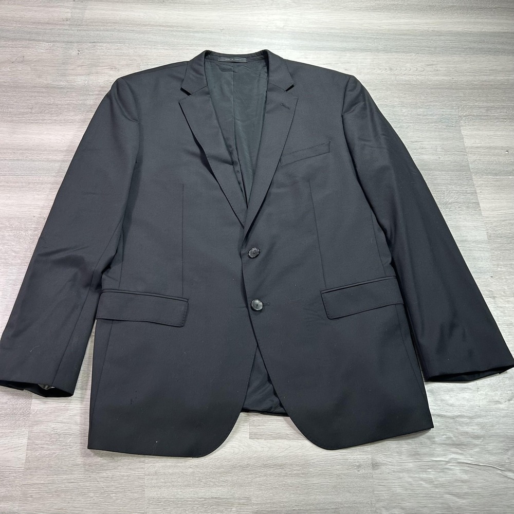 Hugo Boss Suit Jacket Mens 44R Black Wool Trabaldo Togna Super 120 2 Button